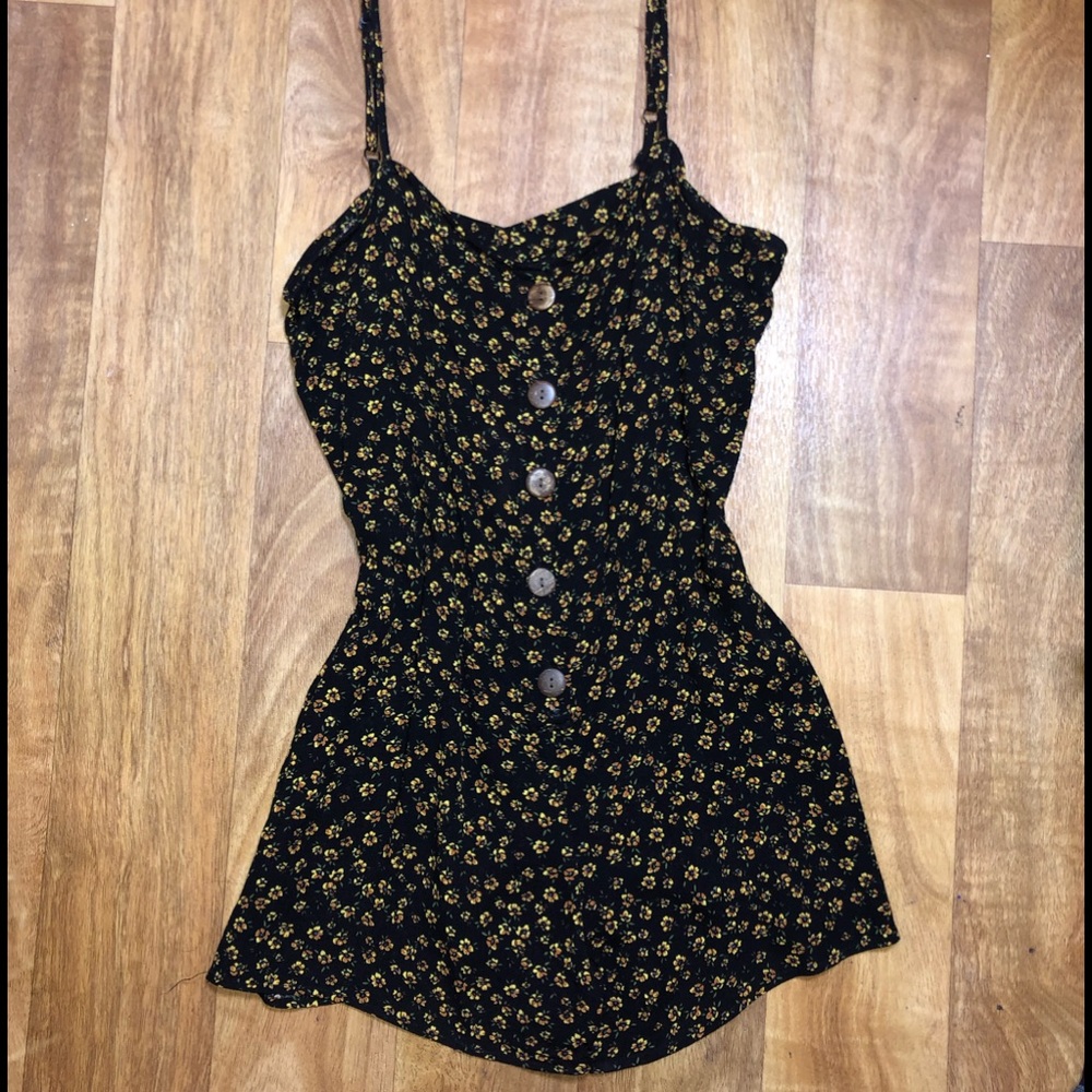 Black floral romper